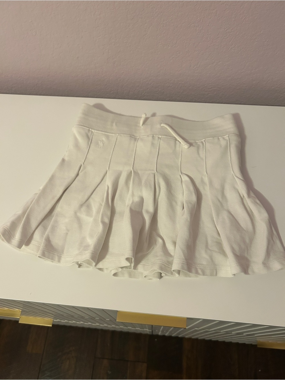Polo by Ralph Lauren Cream Pleated Mini Skirt